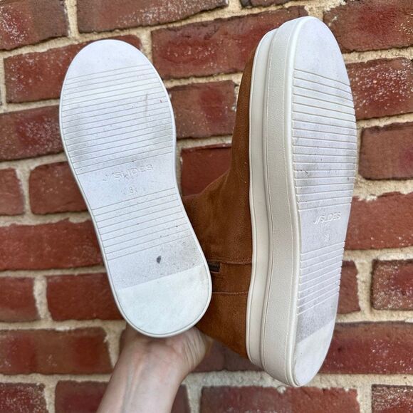 J/SLIDES $169 Tristan Tan Suede Sneaker Boots womens 8.5 NEW - Picture 11 of 13